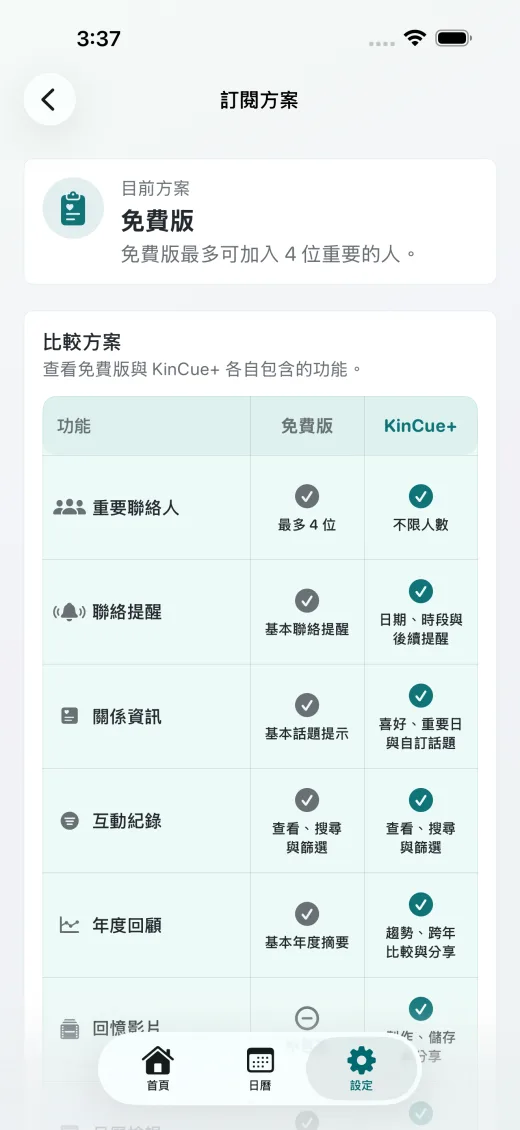 訂閱中心(免費版)